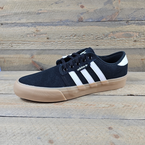 adidas Originals Seeley XT Low Profile Leather Shoes Black/White - Picture 3 of 11